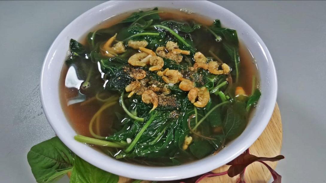 Canh rau dền tôm khô