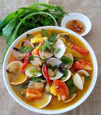 Canh ngao nấu dứa.