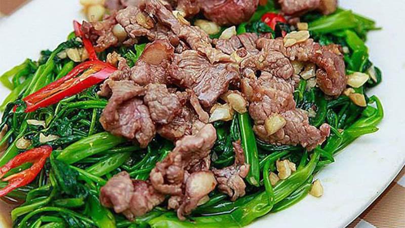 Bò xào rau muống  thơm ngon hấp dẫn 