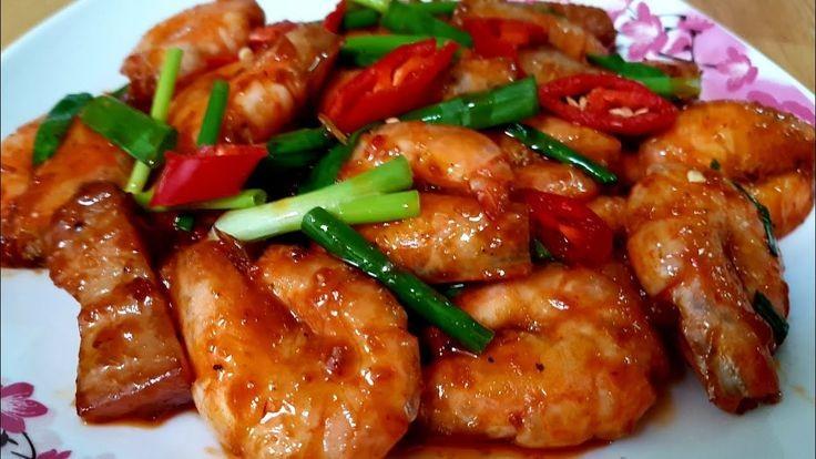 Tôm kho thịt ba chỉ tiêu