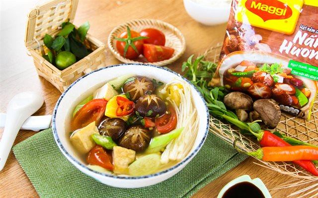 Canh chua nấm chay thanh..