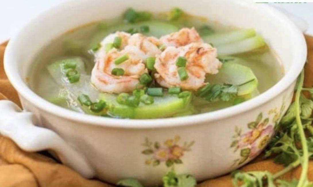 Canh bầu nấu tôm khô