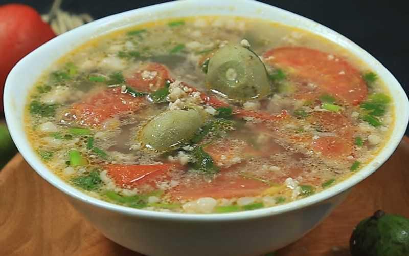 Canh sấu thịt băm