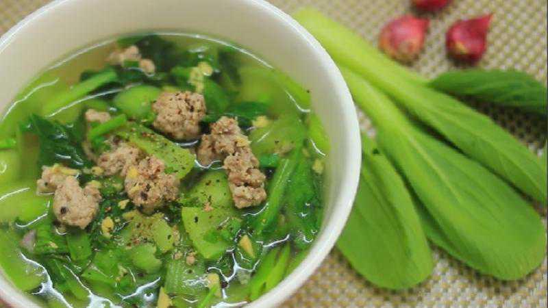 Canh Rau cải thịt bằm