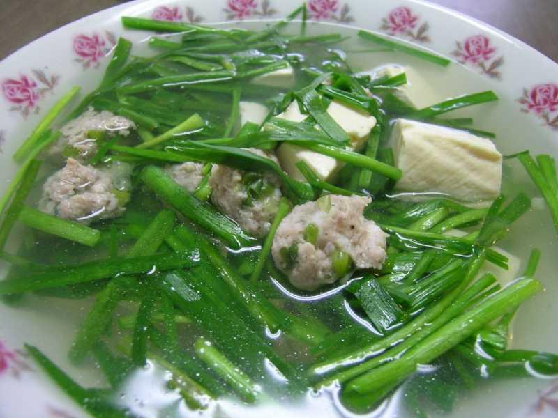 Canh hẹ đậu hũ