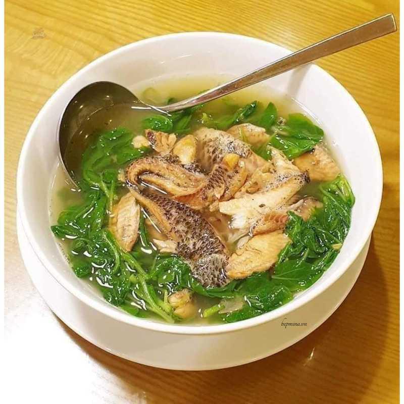 Canh cải cá rô đồng