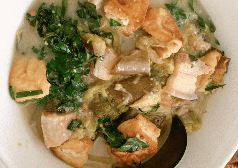 Canh cà đậu bung