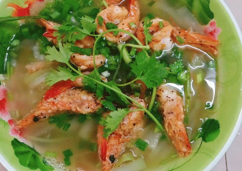 Canh bầu nấu tôm