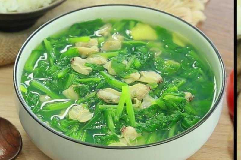 Canh cải nấu ngao