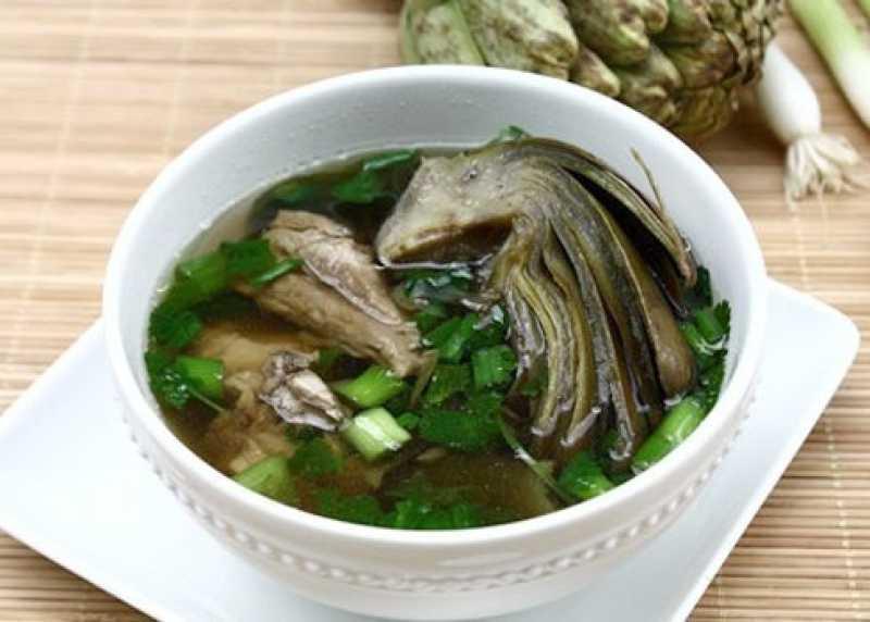 Canh hoa astiso nấu sườn