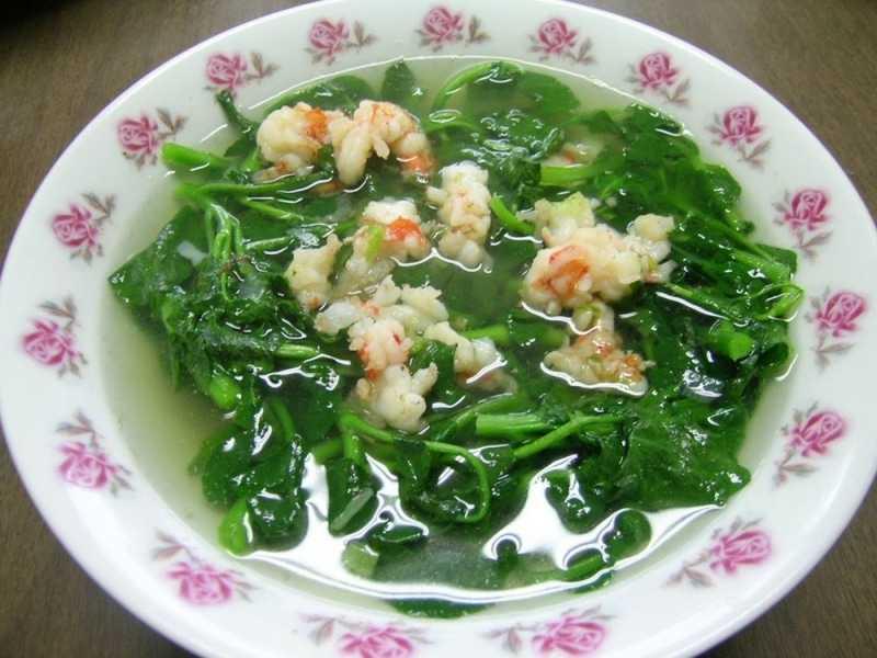 Canh rau đắng nấu tôm