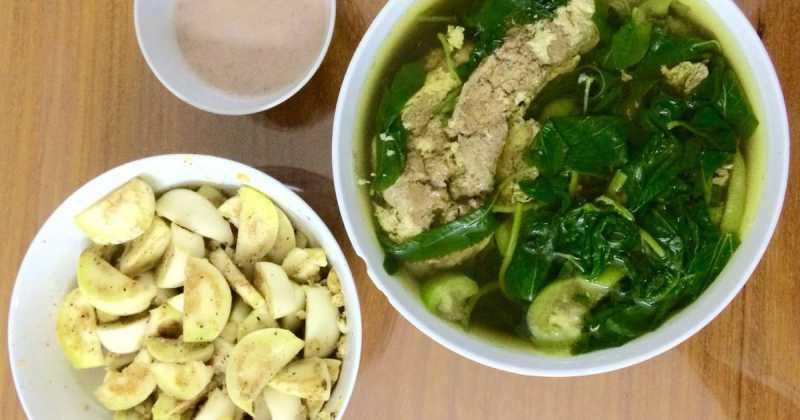 Canh cua bắc và cà pháo