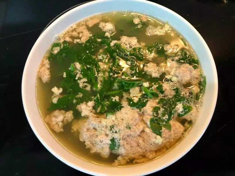 Ghẹ xay nấu canh rau muống 