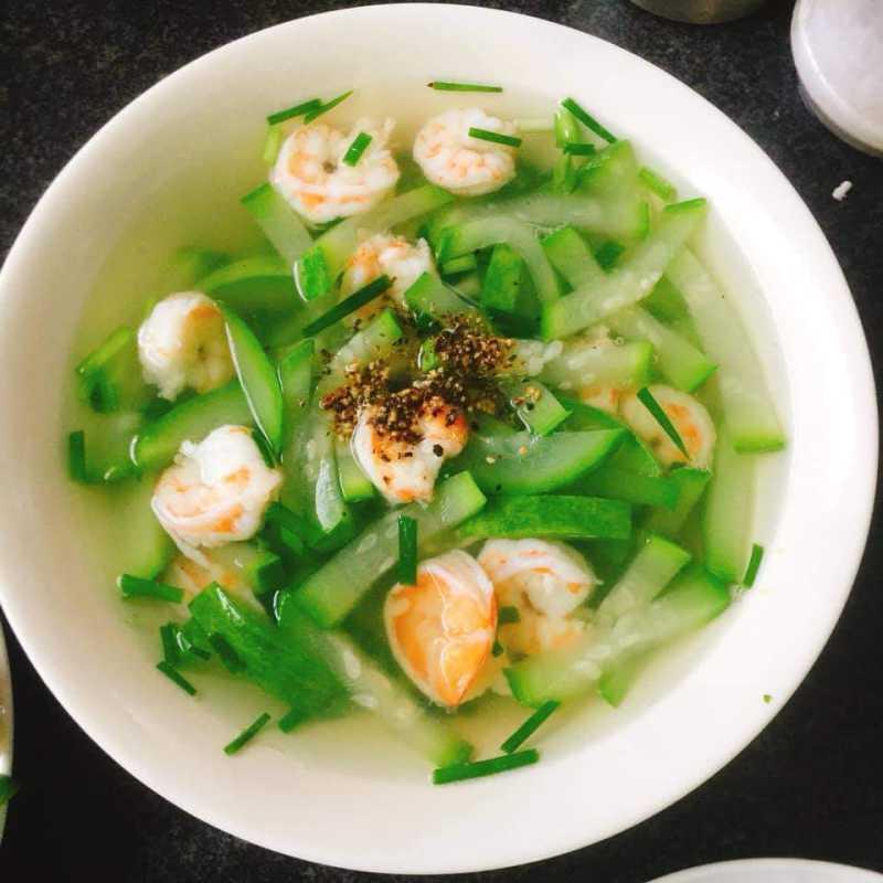 Canh bầu nấu tôm 