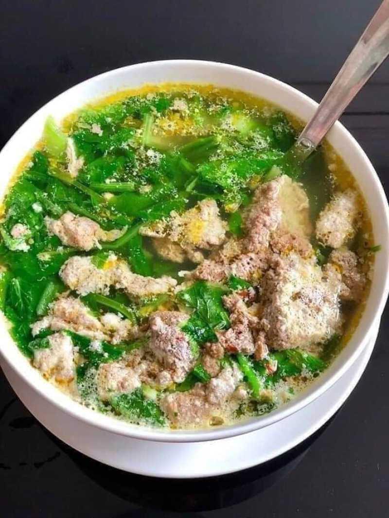 Canh cua đồng mồng tơi